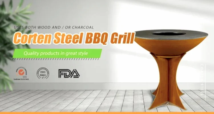 GN-BBQ-210 GN-BBQ-210 Corten Steel BBQ Grill with Detachable Base