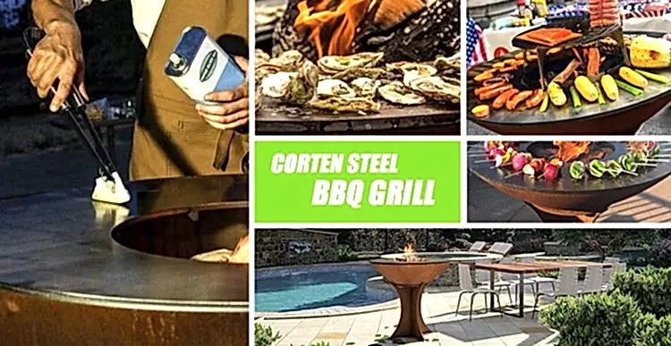 GN-BBQ-210 GN-BBQ-210 Corten Steel BBQ Grill with Detachable Base-Details