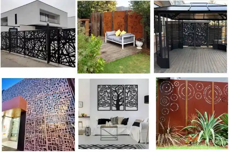 Rust Corten Steel Grille Metal Garden Fence