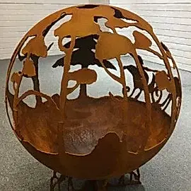 Corten Çelik Yangın İçi Boş Yuvarlak Top