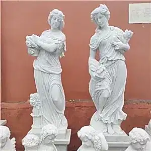 Doğrudan Dekor El Oyması Beyaz Mermer Figür Heykeli Taş Heykel