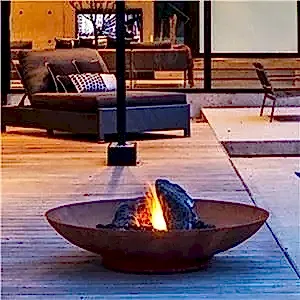 Açık Corten Çelik Yangın Brülör Pot Bowl
