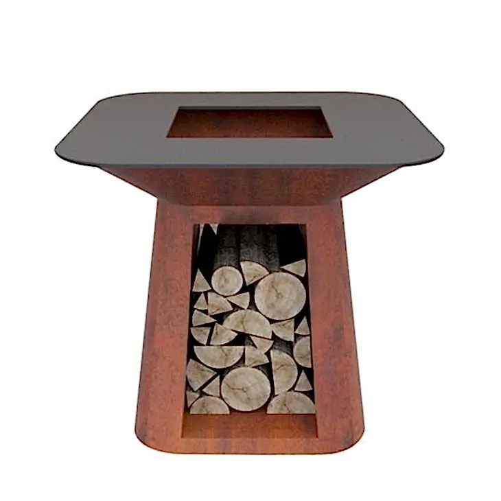 GN-BBQ -222 Corten Barbekü ızgarası trapezoid taban