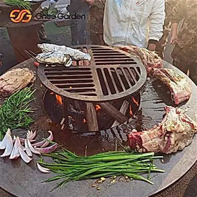 Corten Çelik Kömür Ateş Çukuru Barbekü Izgarası